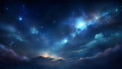 Fototapeta premium Night Sky Blur: A dark, starry blurred background that evokes the mystery and beauty of the night sky. 
