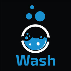 washing logo design icon vector