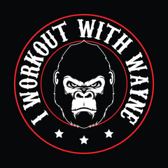Fototapeta premium workout t shirt design illustration