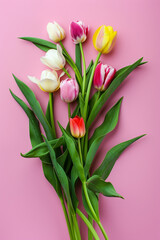 Obraz premium Bouquet of colorful tulips.