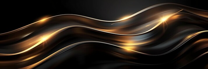 a gold and black background with curvatures, in the style of silhouette lighting, bold lines, light white and dark black, soft-edged, luminous shadowing,
