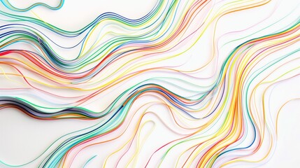Fototapeta premium Multicolored wires on a white background. Generative AI