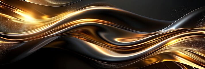 a gold and black background with curvatures, in the style of silhouette lighting, bold lines, light white and dark black, soft-edged, luminous shadowing,