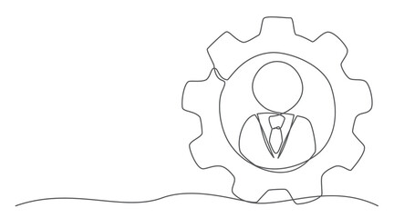 Experience One line drawing on white background