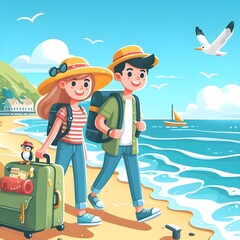 Fototapeta premium couple on the beach