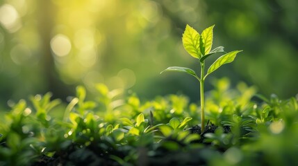 Obraz premium Sustainability, with blurry background, integrates ecofriendly practices into everyday life, ensuring a resilient and thriving planet
