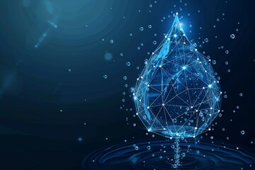 A futuristic digital representation of a water pipeline incorporating advanced technologies like AI, ML, and IoT for smart leak detection and sustainable management.