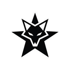 wolf head with star vector illustration