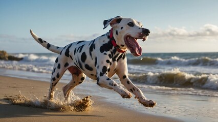 Beachside Bound with running dog