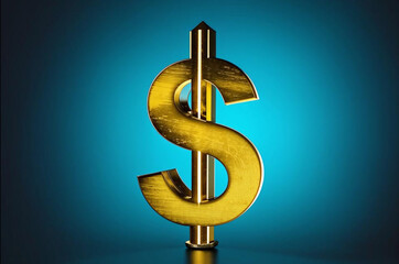 Obraz premium Dollar sign on a blue background
