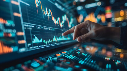 Stock market investment trading graph growth.Investment finance chart,stock market business and exchange financial growth graph