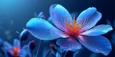 digital rendered flower evolving in a futuristic forward botanical concept