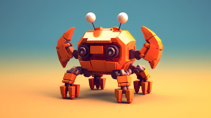 Obraz premium Robot Crab 3d Character Cartoon
