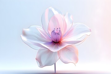 digital rendered flower evolving in a futuristic forward botanical concept