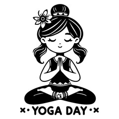 Yoga day text transparent vector art free download