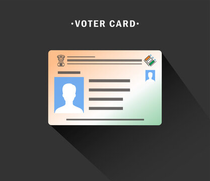 Vector illustration of Indian Voter Identification Card. India's National Voters Day, Concept of Election in India