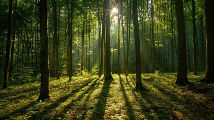 Fototapeta premium A Serene Image of Sunlight Streaming Through a Can