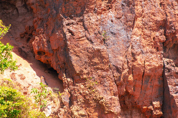 Red rock formation as background