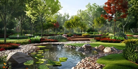 Fototapeta premium A lush green park