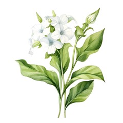 Captivating Watercolor of Lush Nicotiana Blossoms