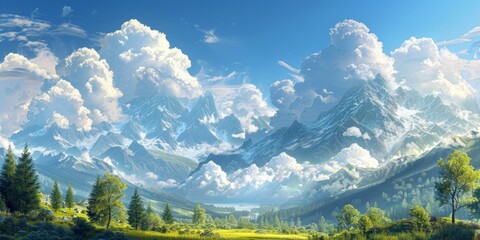 Obraz premium The mountain scenery is beautiful