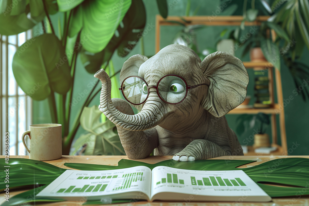Poster a wise old owl (advisor) taking a break from a meeting to sip tea and relax. stock photo with copy s