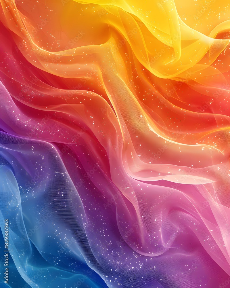 Fototapete Bright gradient background with colorful grains. It represents a mix of energy, movement, fun and liveliness with the grain of old computer graphics or noisy TV. It has a retro or futuristic feel.