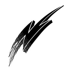thunder icon in black halftone style