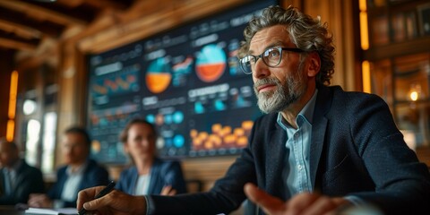 Fototapeta premium Professional HR Manager Reporting to Executives, generative ai
