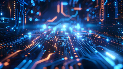 Blue modern technology information material