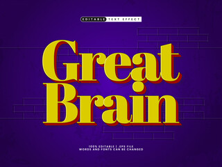 great brain editable text effect in kids and joyful text style