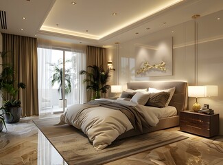 Modern minimalist bedroom