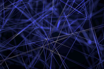 Indigo cybernetic connectivity illustrating complex logistics on a dark background.