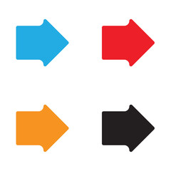 thick arrow icon set vector in two styles isolated on white and black background . next arrow icon, Vector illustration . EPS 10