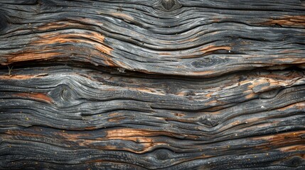 Detailed shot of aged wood, focusing on the beautiful grain pattern and weathered surface, evoking a sense of history and character