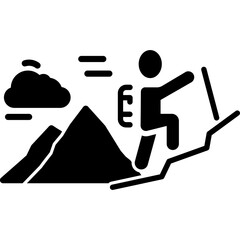 Mountain Hiking Icon