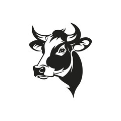 vector stylized cow portrait on a white background