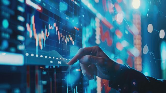 Businessman trading online stock market on teblet screen, digital investment concept 