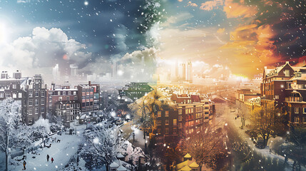 Obraz premium A Journey Through the Seasons: Cosmic Dance of Nature's Eternal Beauty