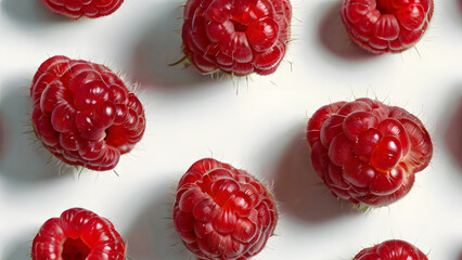 Raspberry berry close-up on a white background