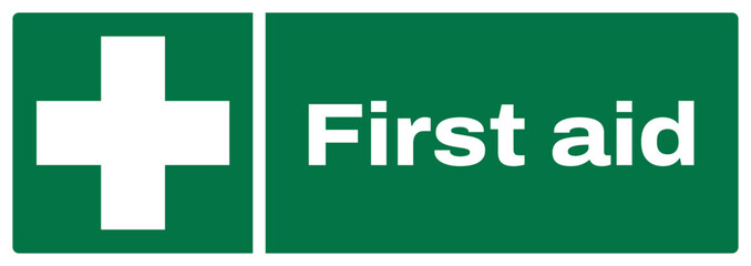 Fototapeta premium ISO emergency and first aid safety signs_first aid landscape size 1/2 a4,a3,a2,a1