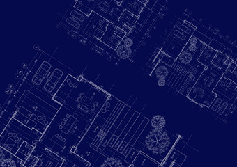 Obraz premium Floor plan designed building on the drawing.