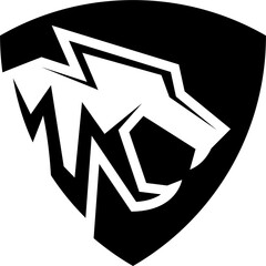 Head of Saber Toothed Tiger Roaring Abstract Design