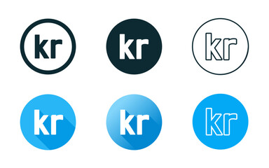 Krona or Krone Symbol Icon Set