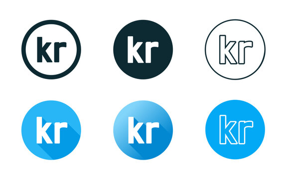 Krona or Krone Symbol Icon Set
