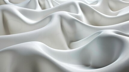 Obraz premium A close-up of a white fabric showcases a wavy pattern at its bottom