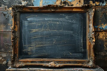 Digital image of blackboard with chalk texture, high quality, high resolution - Powered by Adobe