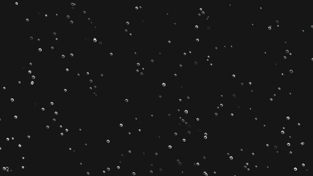 Sparkling water in the glass bubbles going up slow-mo motion Loop Alpha Channel