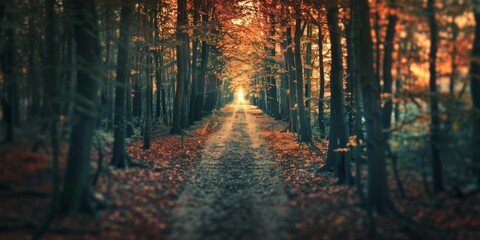 Obraz premium Dirt path in forest 