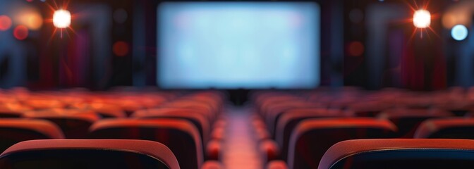 Cinema hall background. Movie theater. Blurred background
